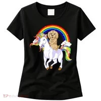 Goldendoodle Riding Unicorn Women's T-Shirt thumb 0