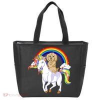 Goldendoodle Riding Unicorn Tote Bag thumb 0