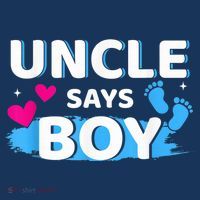  Gender reveal uncle says boy matching family baby party T-Shirt thumb 7