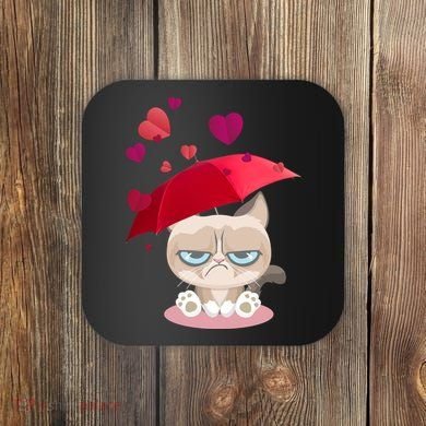 Grump Cat Valentines Day Coaster