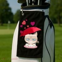 Grump Cat Valentines Day Golf Towel thumb 2