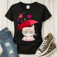 Grump Cat Valentines Day Women's T-Shirt thumb 3