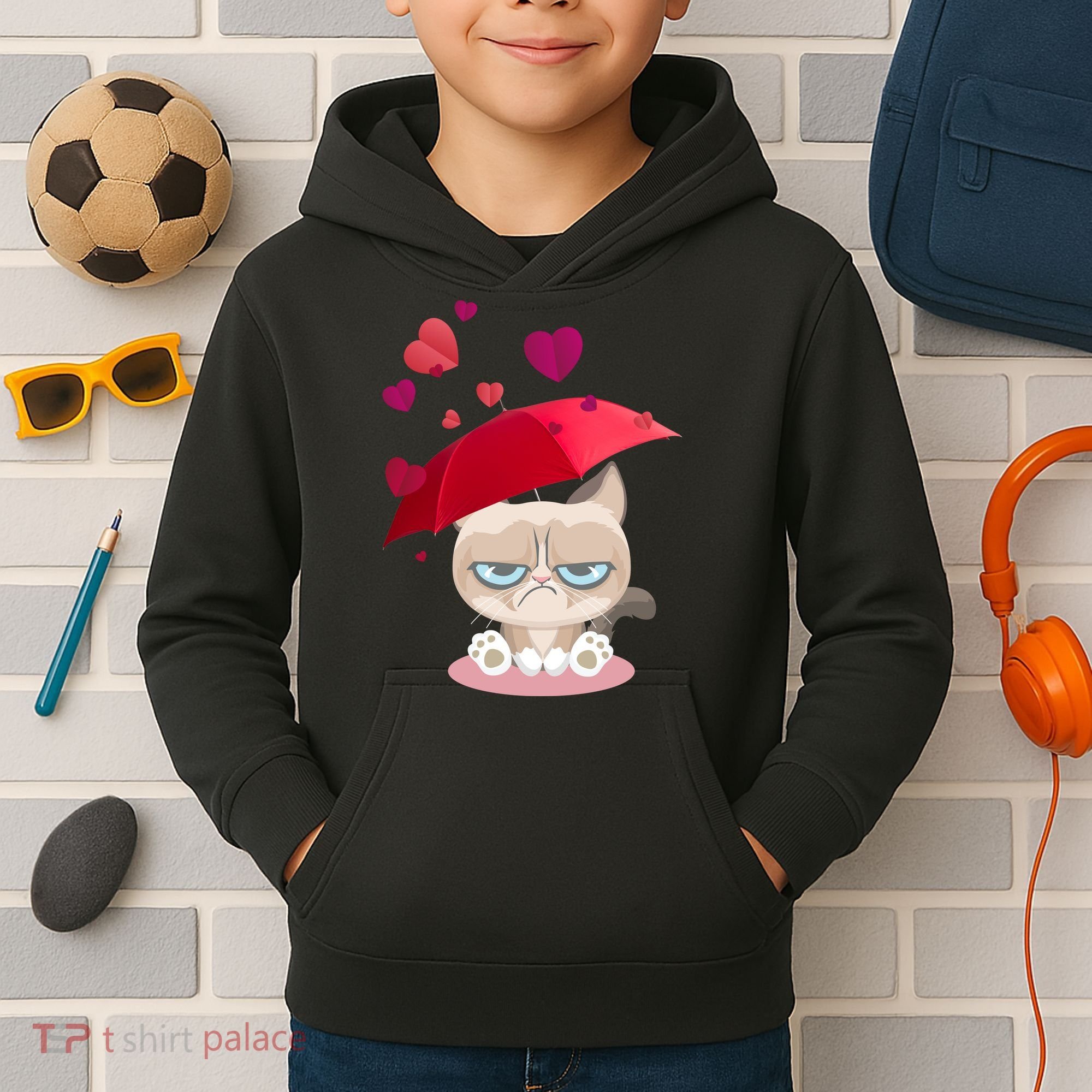 Grump Cat Valentines Day Kids Hoodie