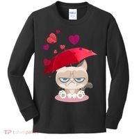 Grump Cat Valentines Day Kids Long Sleeve Shirt thumb 0