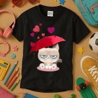 Grump Cat Valentines Day Kids T-Shirt thumb 3