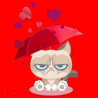 Grump Cat Valentines Day Santa Hat thumb 1