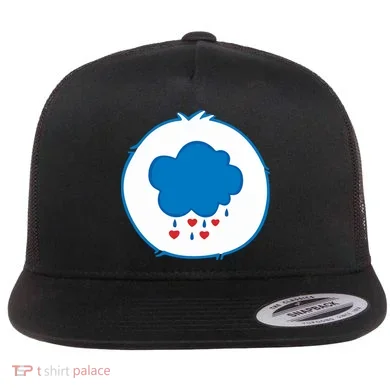 Grumpy Bear Costume Flat Bill Trucker Hat