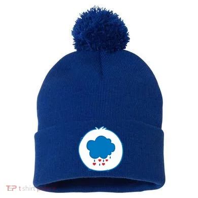 Grumpy Bear Costume Pom Pom 12in Knit Beanie