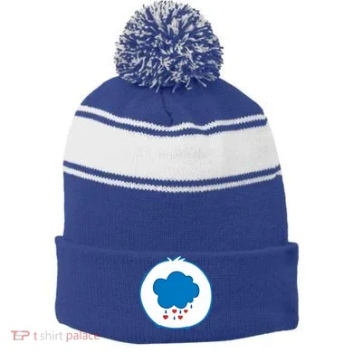Grumpy Bear Costume Stripe Pom Pom Beanie
