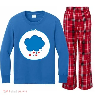 Grumpy Bear Costume Kids Long Sleeve Plaid Pajama Set