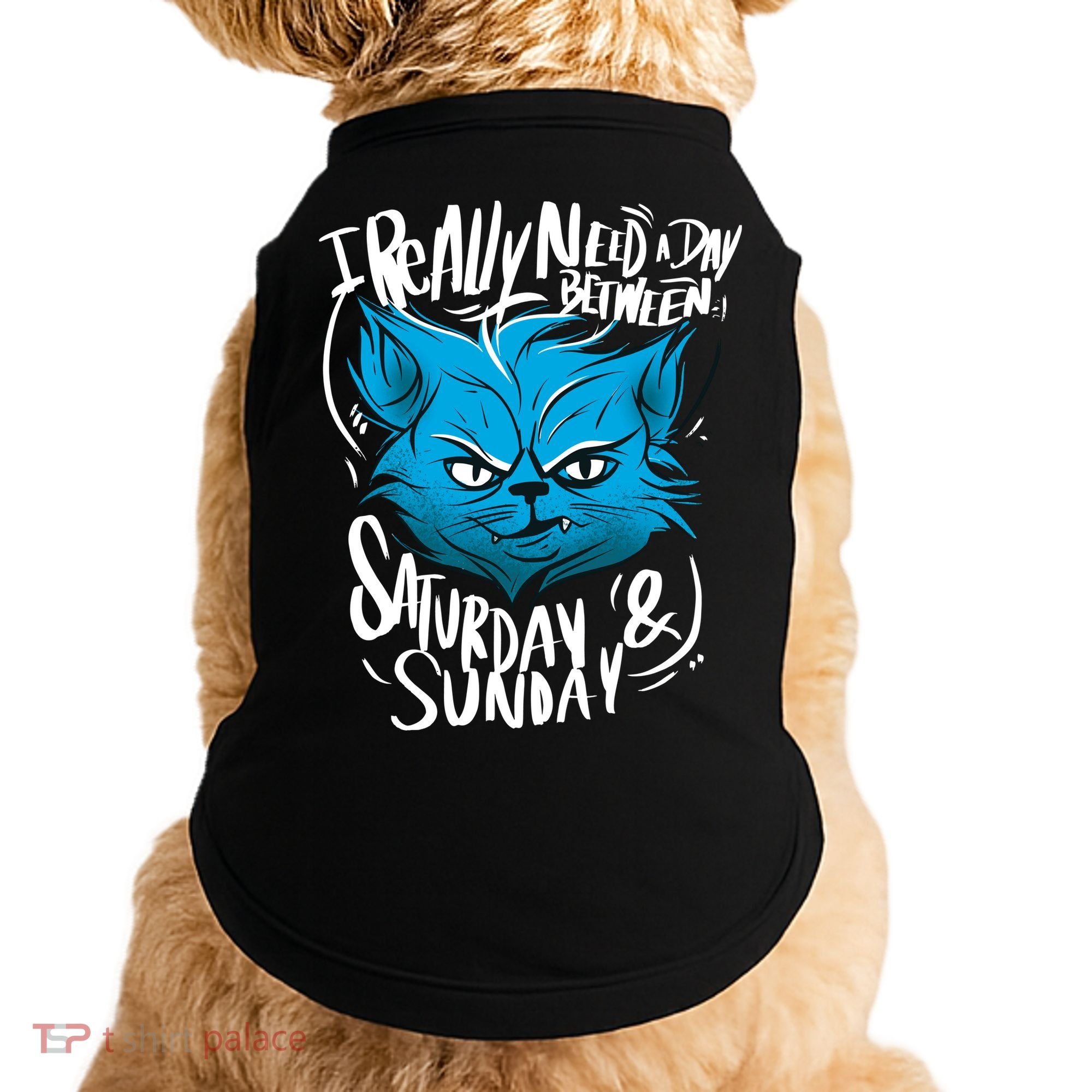 Grumpy Cat Weekend Funny Doggie Tank