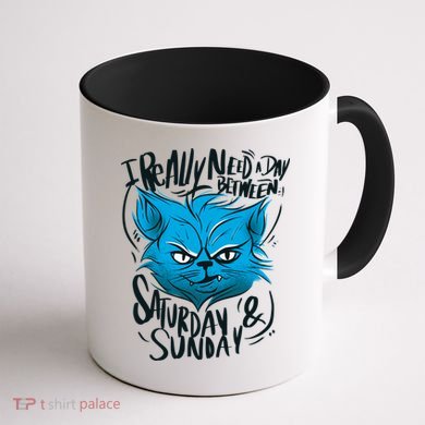 Grumpy Cat Weekend Funny Coffee Mug back