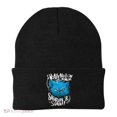 Grumpy Cat Weekend Funny Beanie