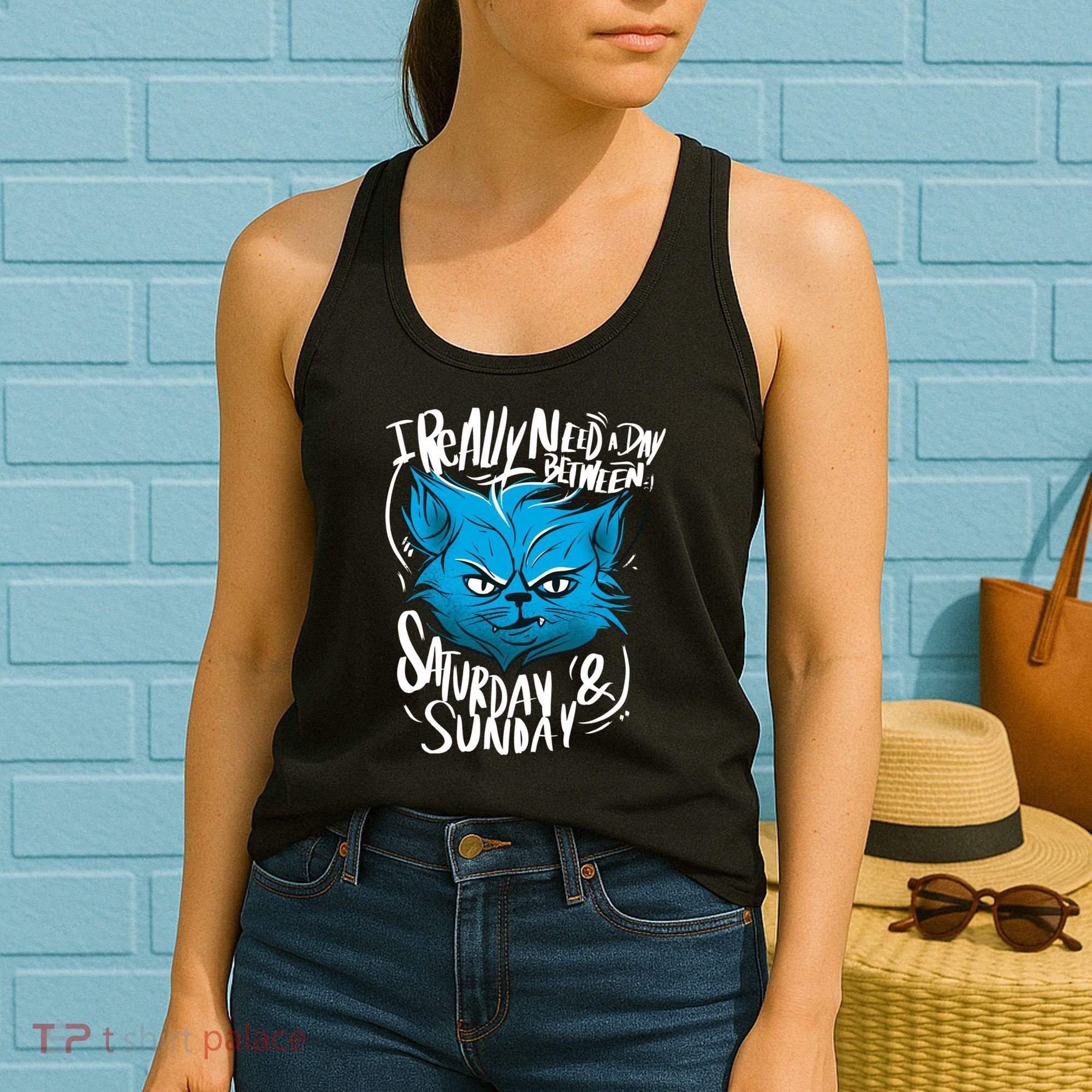 Grumpy Cat Weekend Funny Women's Tank Top