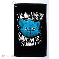 Grumpy Cat Weekend Funny Golf Towel thumb 0