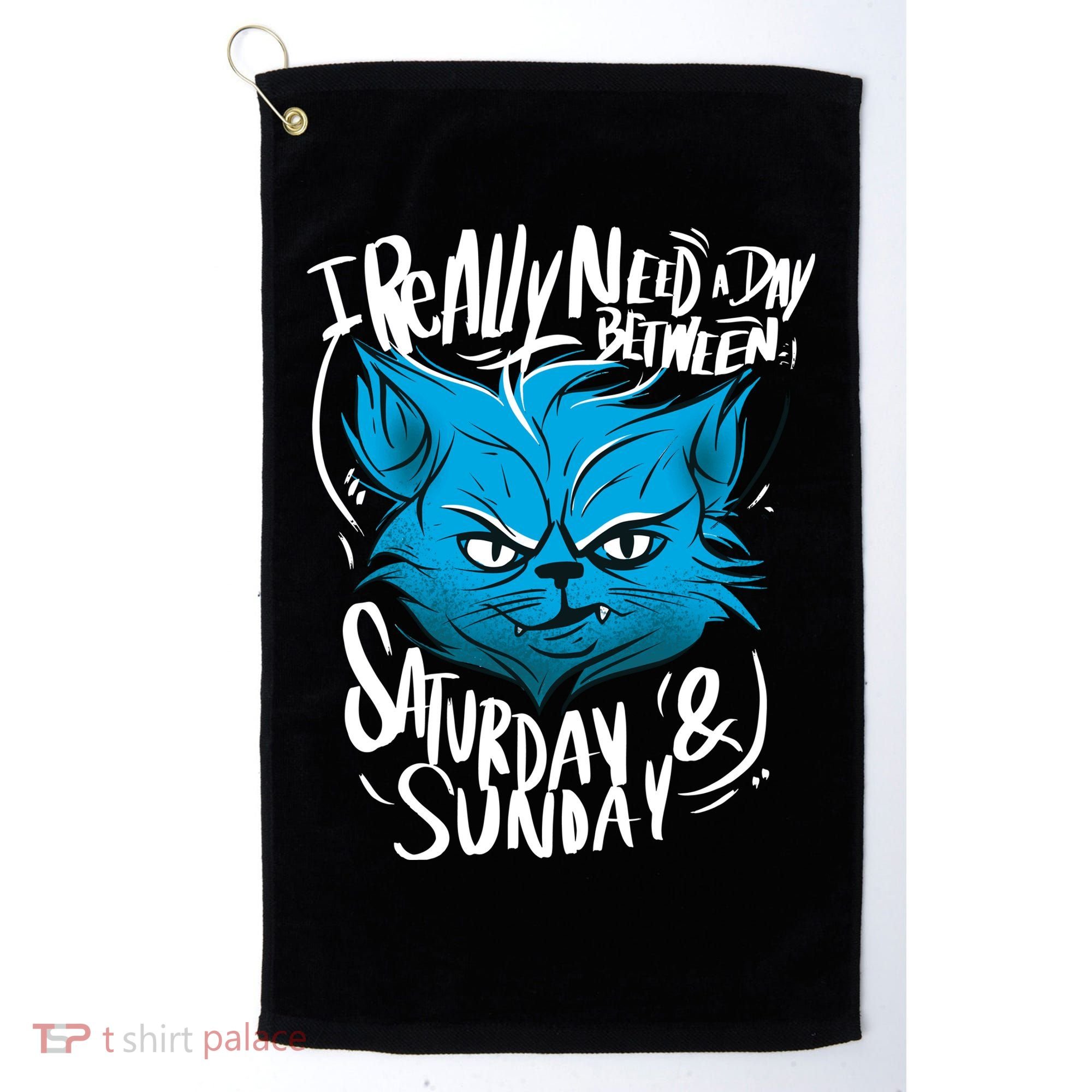 Grumpy Cat Weekend Funny Golf Towel