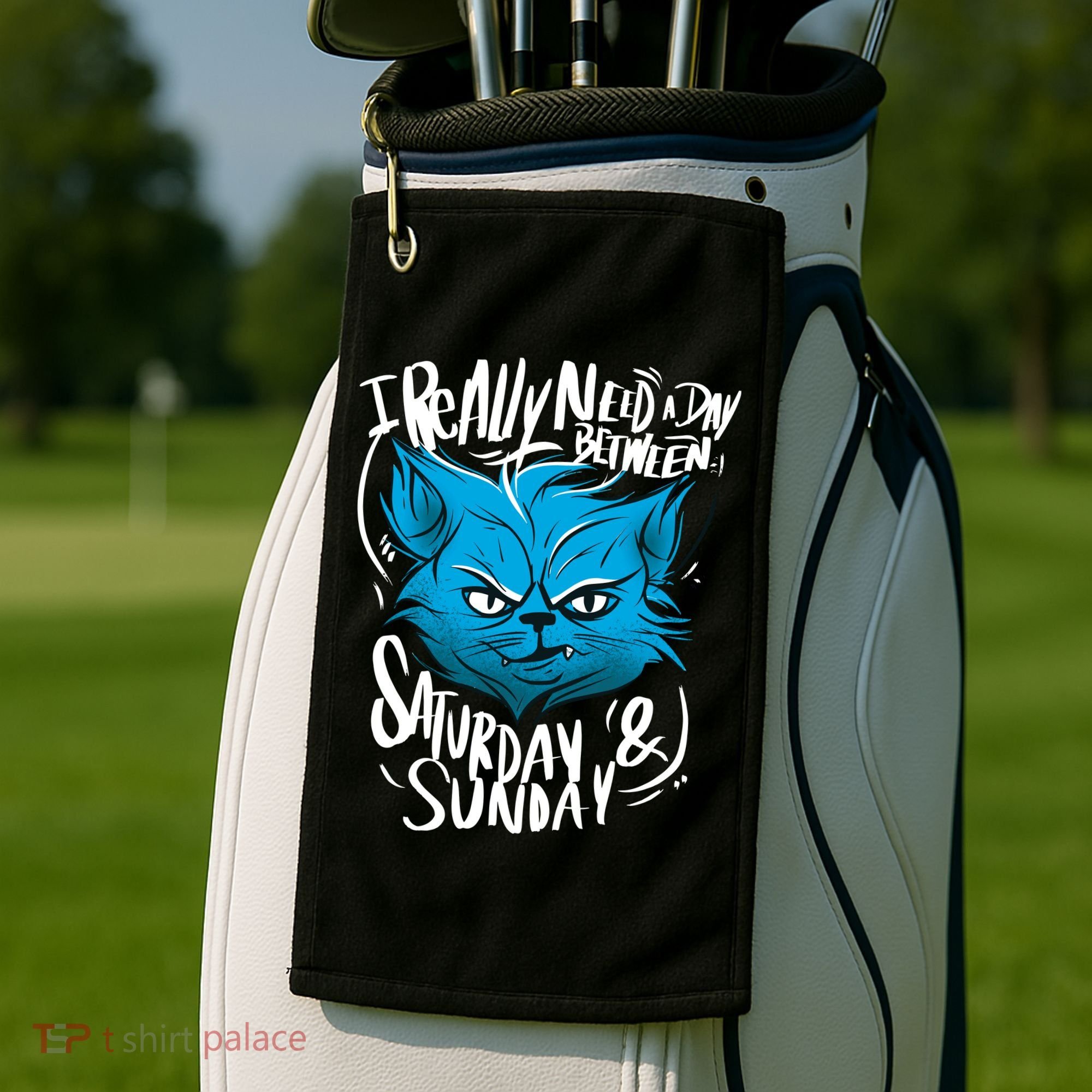 Grumpy Cat Weekend Funny Golf Towel