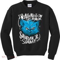 Grumpy Cat Weekend Funny Kids Sweatshirt thumb 0