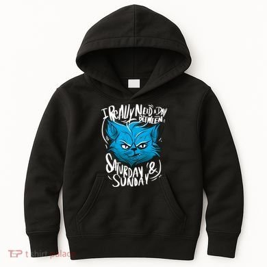 Grumpy Cat Weekend Funny Kids Hoodie