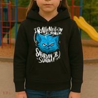 Grumpy Cat Weekend Funny Kids Hoodie thumb 3