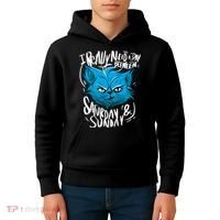 Grumpy Cat Weekend Funny Kids Hoodie thumb 4