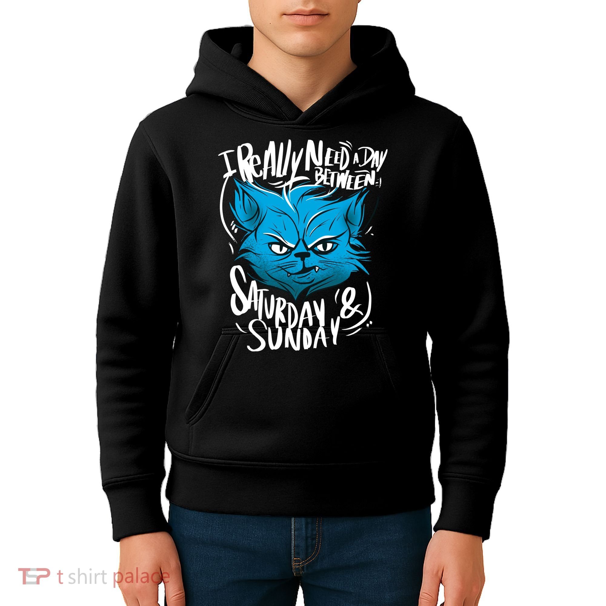 Grumpy Cat Weekend Funny Kids Hoodie
