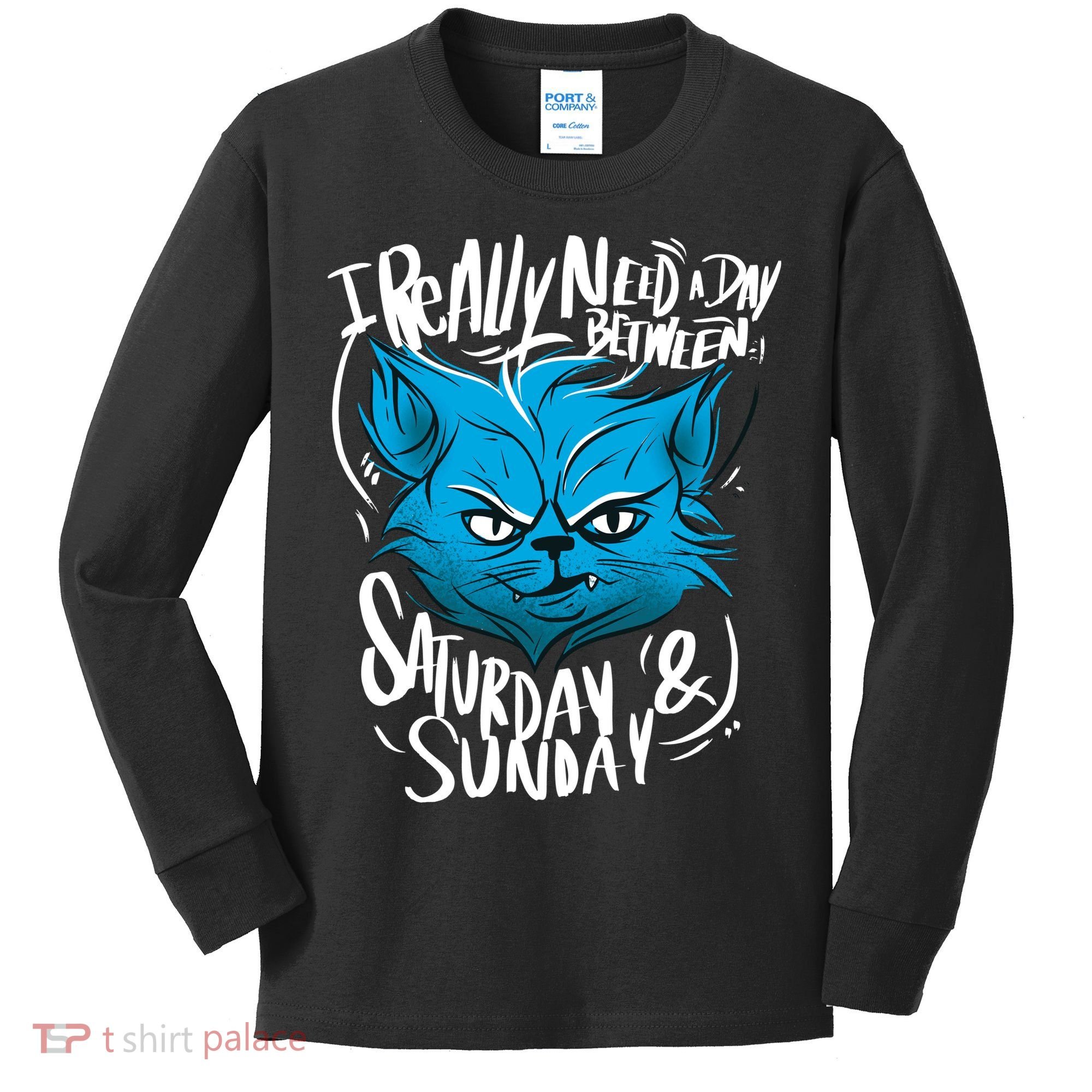 Grumpy Cat Weekend Funny Kids Long Sleeve Shirt