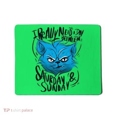 Grumpy Cat Weekend Funny Mousepad