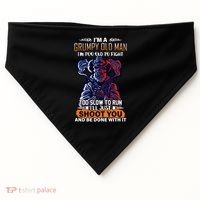 Grumpy Old Man Too Old To Fight Run I'll Just Shoot You USA-Made Doggie Bandana thumb 0