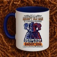 Grumpy Old Man Too Old To Fight Run I'll Just Shoot You Coffee Mug thumb 2