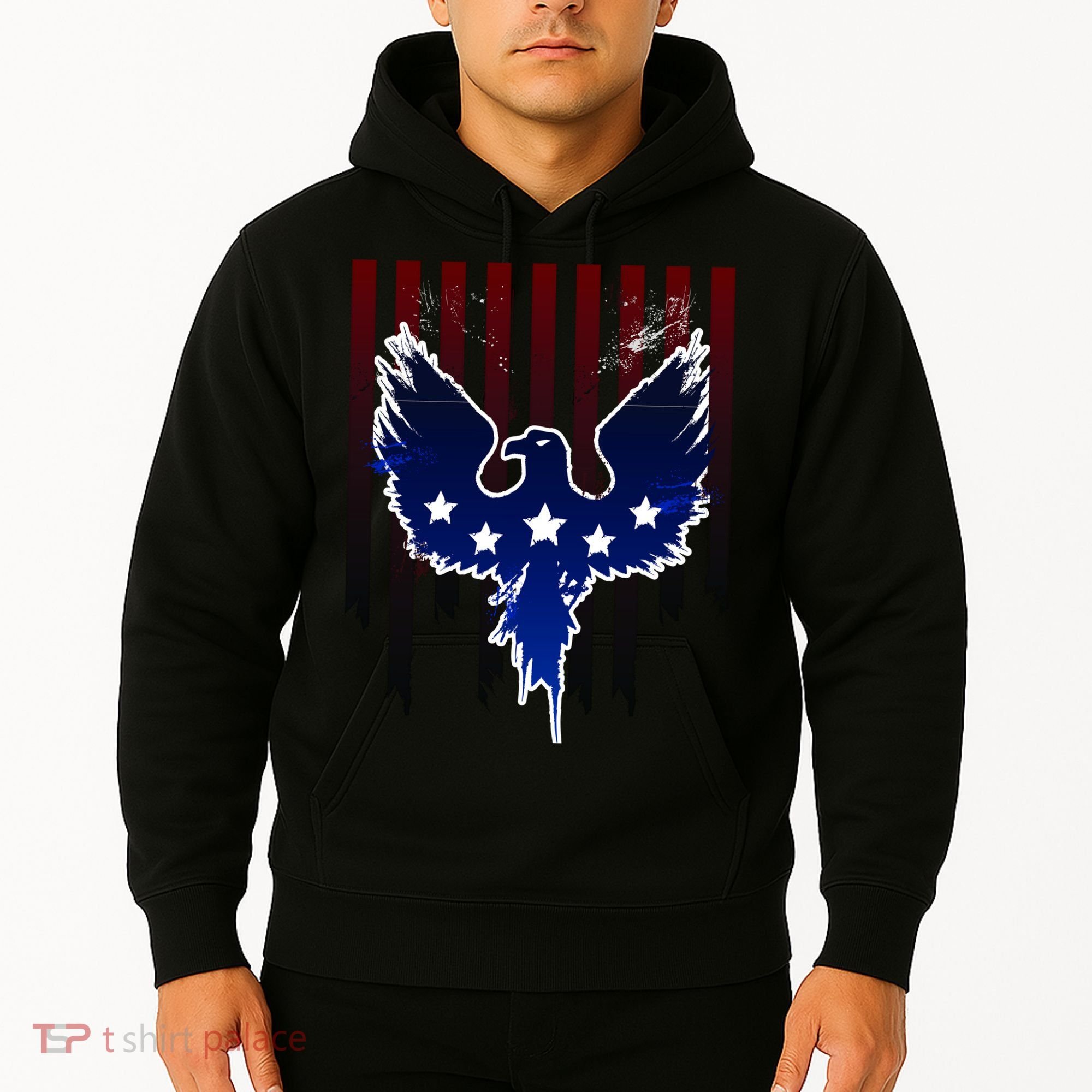 Grunge American Eagle USA Flag Hoodie