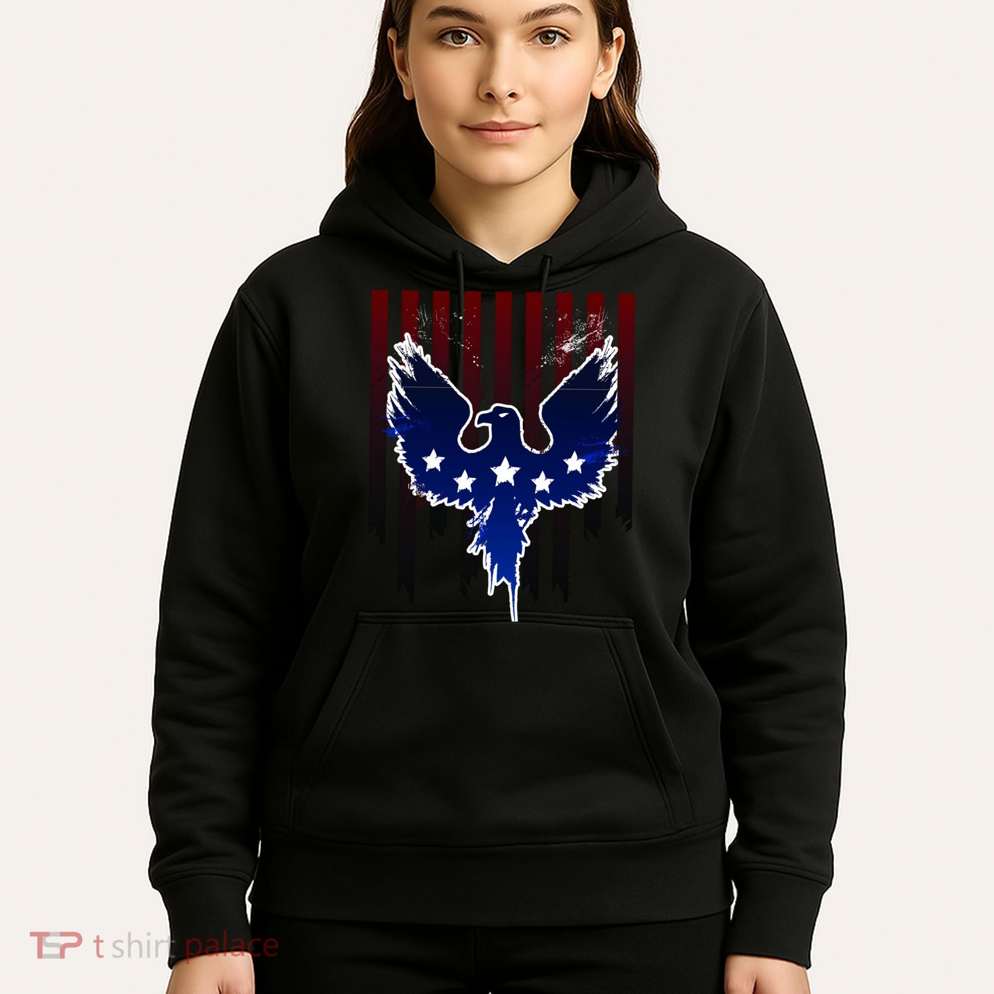 Grunge American Eagle USA Flag Hoodie
