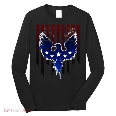 Grunge American Eagle USA Flag Long Sleeve Shirt