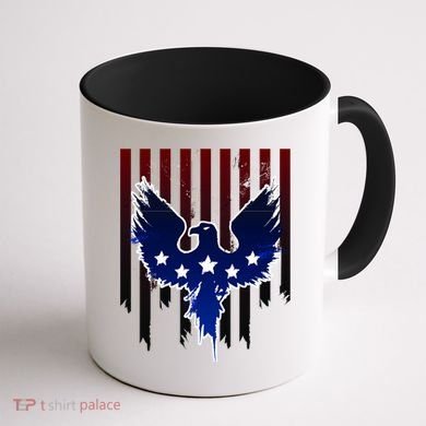Grunge American Eagle USA Flag Coffee Mug back