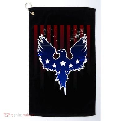 Grunge American Eagle USA Flag Golf Towel