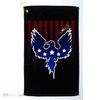 Grunge American Eagle USA Flag Golf Towel thumb 0