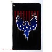 Grunge American Eagle USA Flag Golf Towel thumb 0