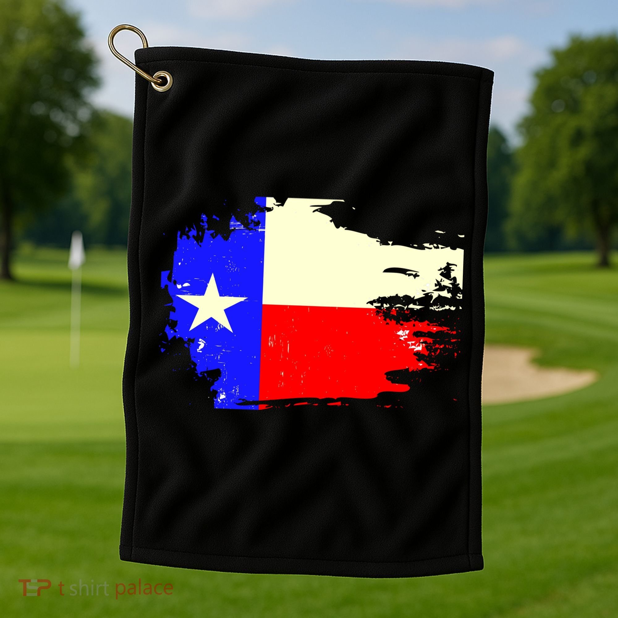 Grunge Texas Flag Golf Towel