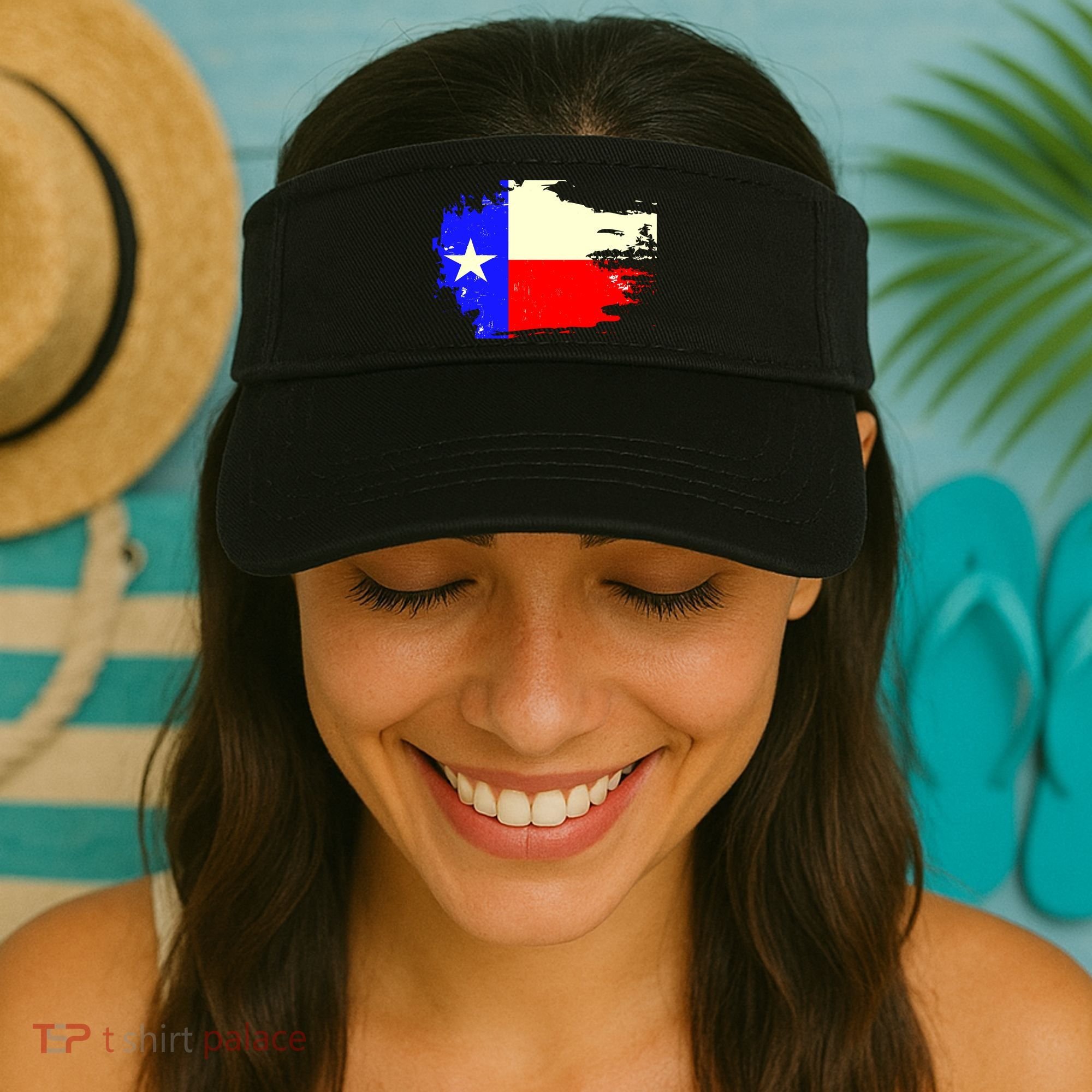 Grunge Texas Flag Visor