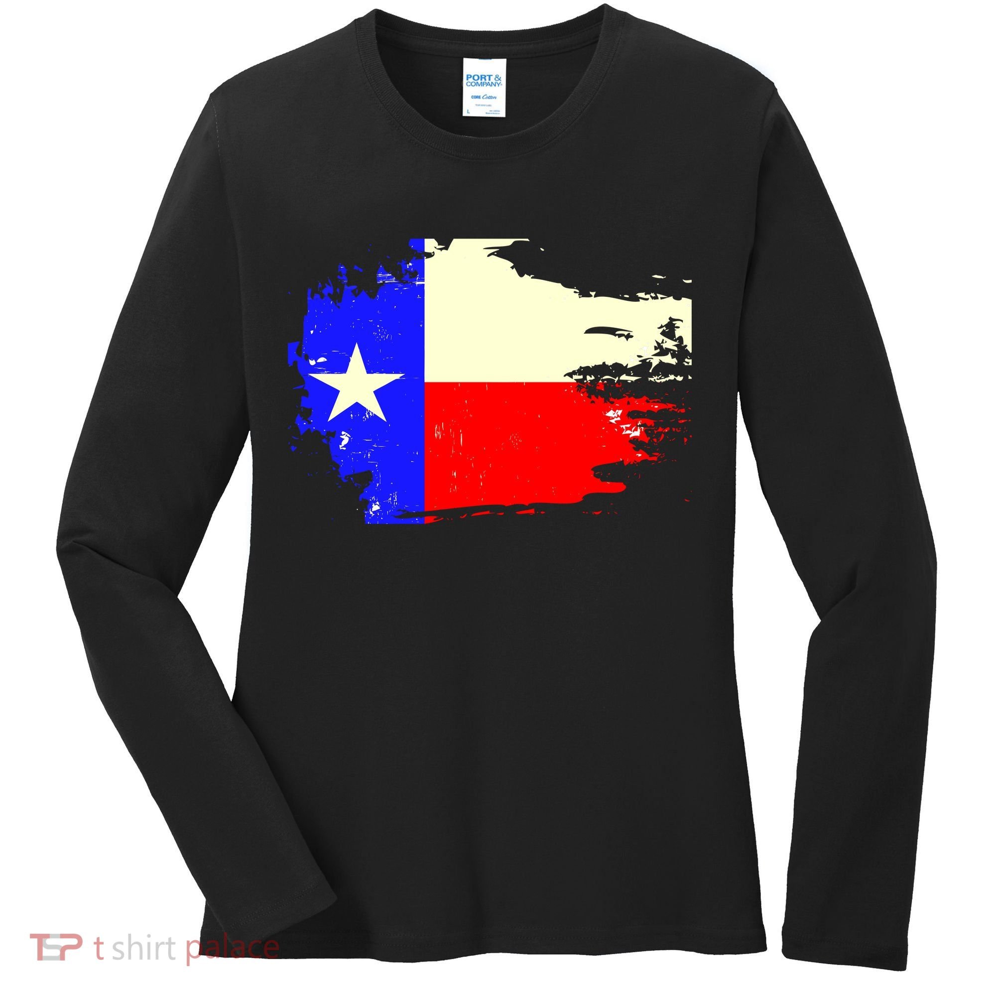 Grunge Texas Flag Women's Long Sleeve Shirt