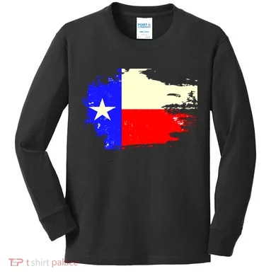 Grunge Texas Flag Kids Long Sleeve Shirt