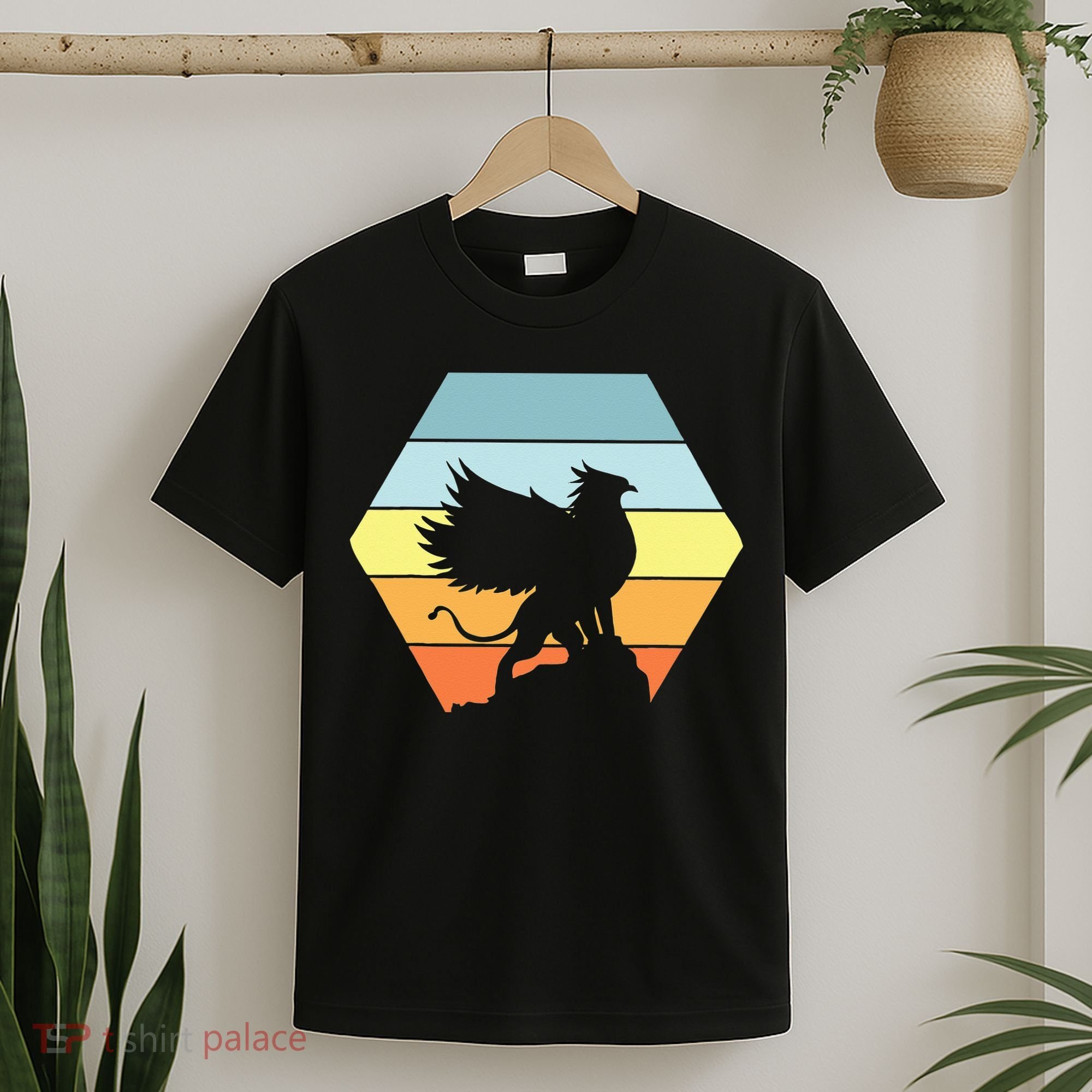 Griffin Retro Vintage Sunset Lion Eagle Mythical Creature T-Shirt