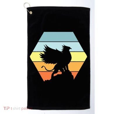 Griffin Retro Vintage Sunset Lion Eagle Mythical Creature Golf Towel