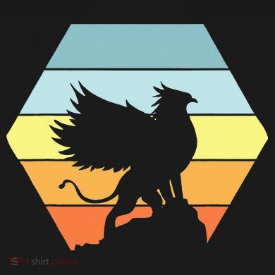 Griffin Retro Vintage Sunset Lion Eagle Mythical Creature Kids Tie-Dye T-Shirt