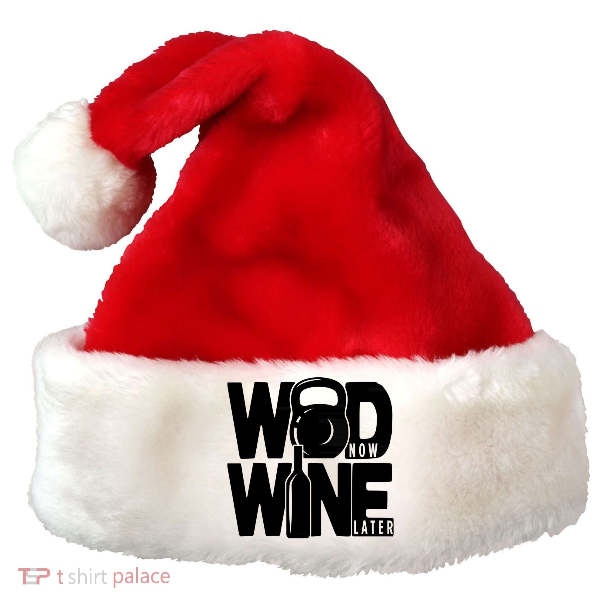 Gym Rats Wod Now Wine Later Gift Santa Hat