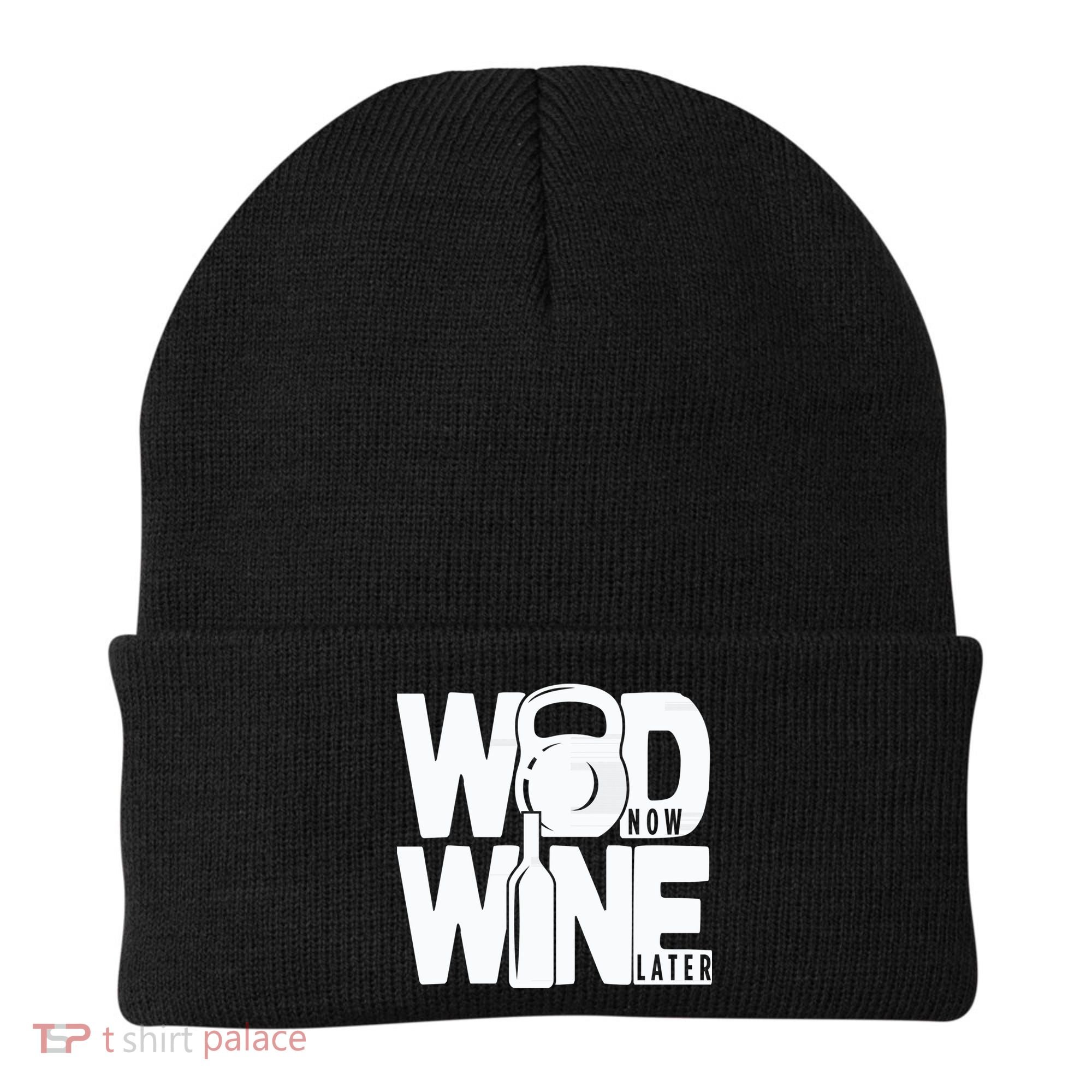 Gym Rats Wod Now Wine Later Gift Beanie
