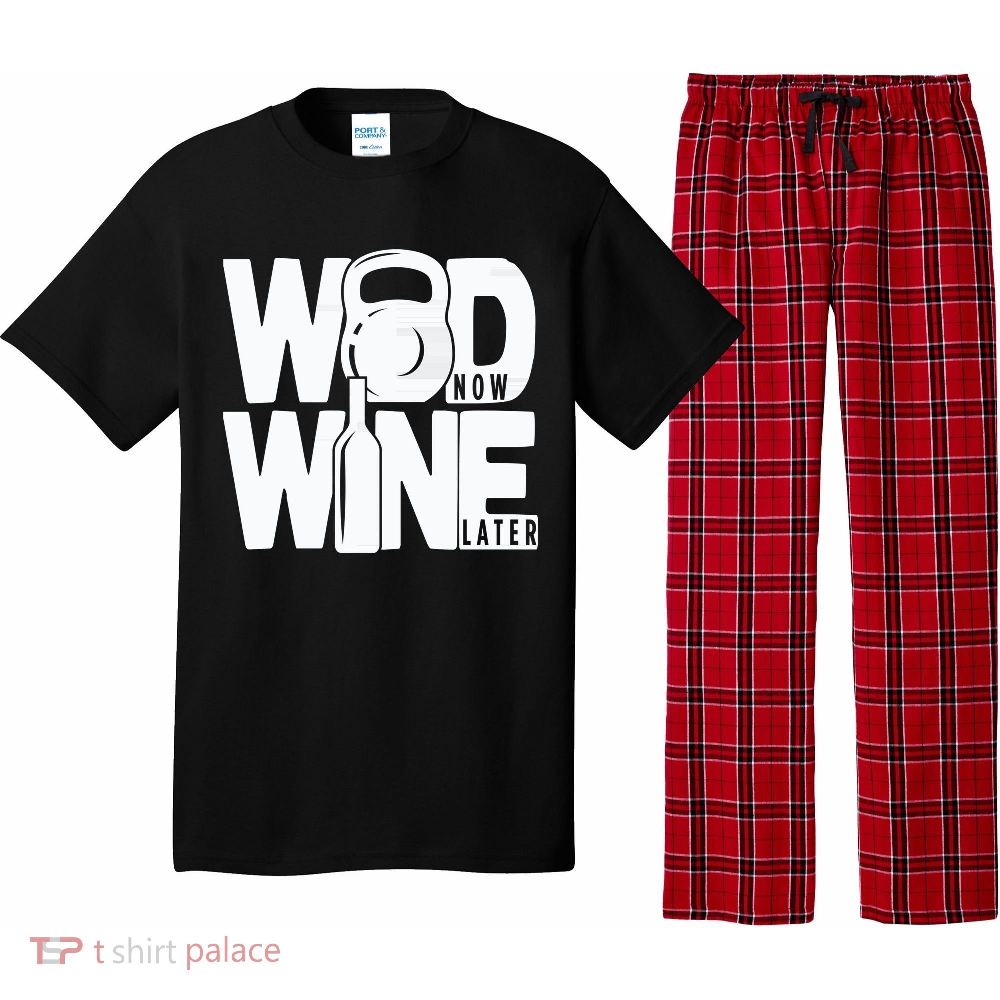 Gym Rats Wod Now Wine Later Gift Pajama Set