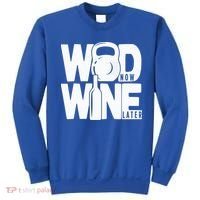 Gym Rats Wod Now Wine Later Gift Sweatshirt thumb 0