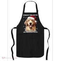 Golden Retriever With Christmas Hat For Funny Dog Christmas Apron thumb 0