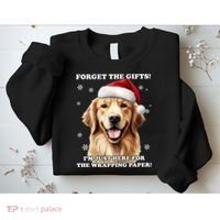 Golden Retriever With Christmas Hat For Funny Dog Christmas Sweatshirt thumb 2